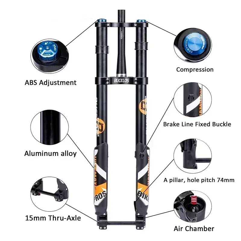 BUCKLOS Dual Crown Air Fork Straight/Tapered