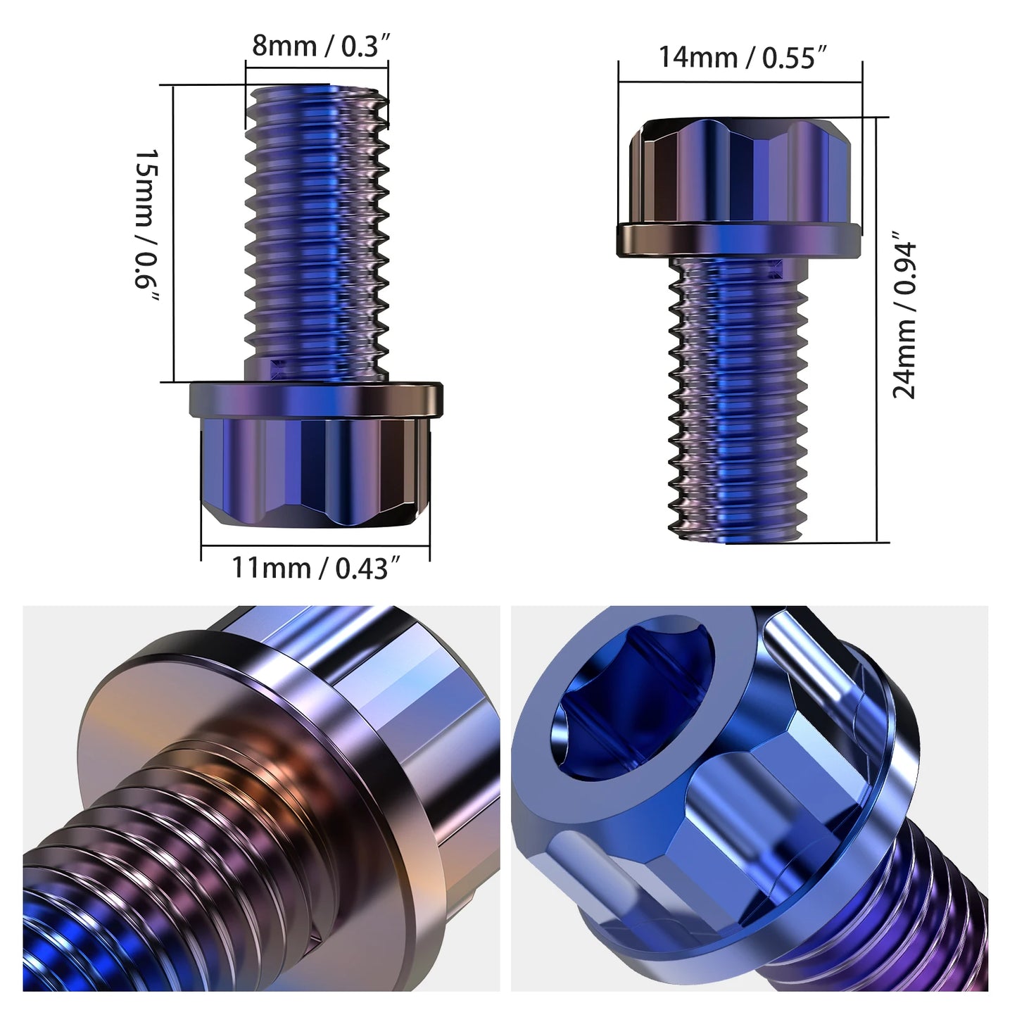 Titanium Alloy Rear Sprocket Bolts 5 pcs M8