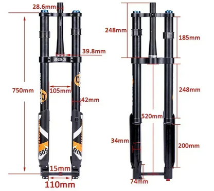 BUCKLOS Dual Crown Air Fork Straight/Tapered