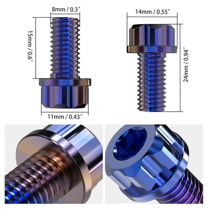 Titanium Alloy Rear Sprocket Bolts 5 pcs M8